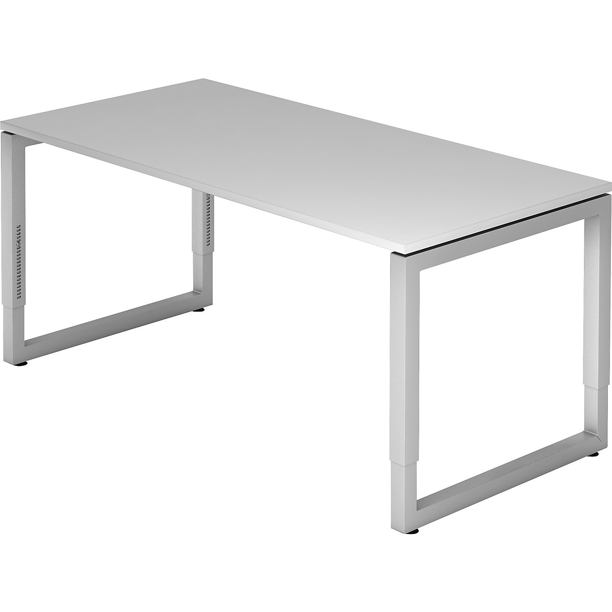 EUROKRAFTpro ANNY Schreibtisch mit Gestell aus Vierkant-Stahlrohr, BxT 1600 x 800 mm, lichtgrau