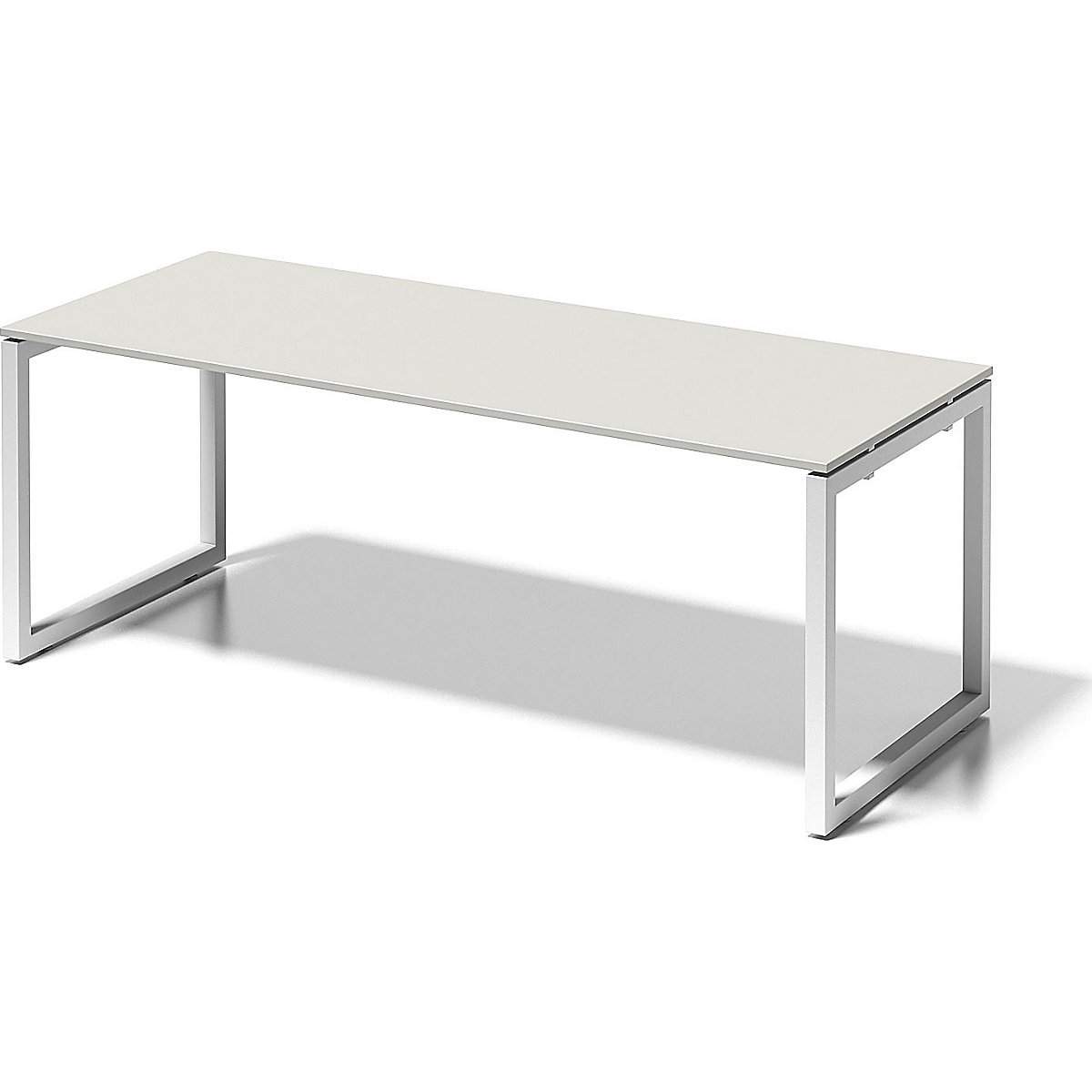 BISLEY Schreibtisch CITO, O-Gestell, HxBxT 740 x 2000 x 800 mm, Gestell weiß, Platte grauweiß