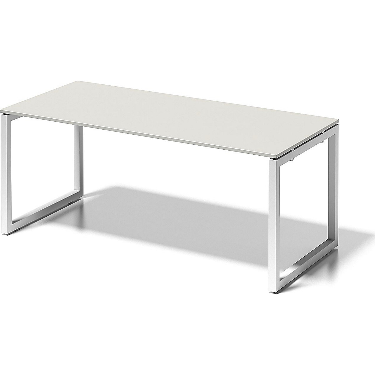 BISLEY Schreibtisch CITO, O-Gestell, HxBxT 740 x 1800 x 800 mm, Gestell weiß, Platte grauweiß