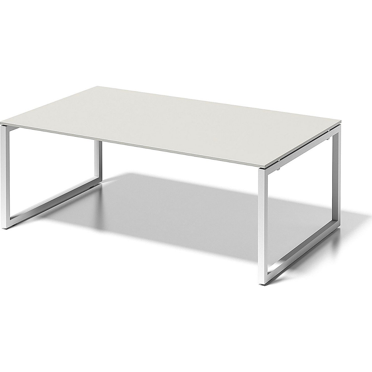 BISLEY Schreibtisch CITO, O-Gestell, HxBxT 740 x 2000 x 1200 mm, Gestell weiß, Platte grauweiß