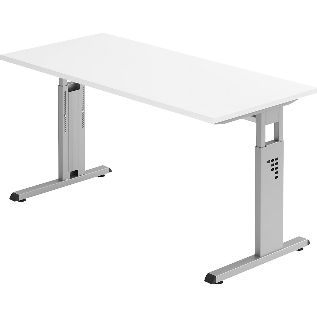 Schreibtisch Mini-Office C, C-Fuß-Gestell alusilber, Breite 1400 mm, weiß-6
