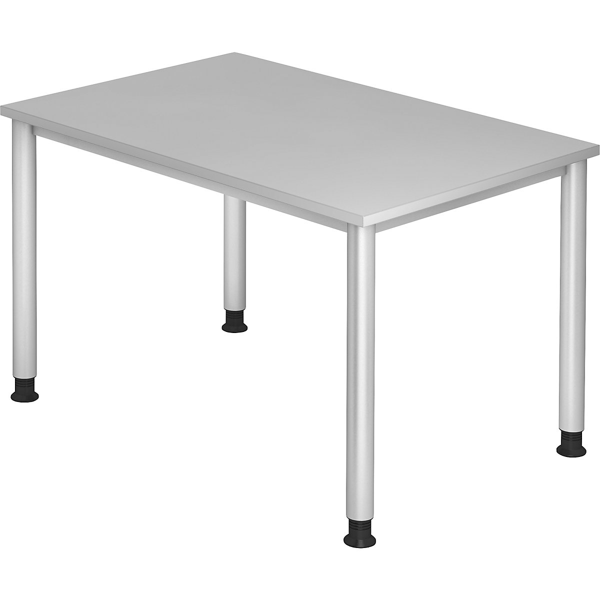Schreibtisch, BxT 1200 x 800 mm, 4 Rundrohrbeine, lichtgrau