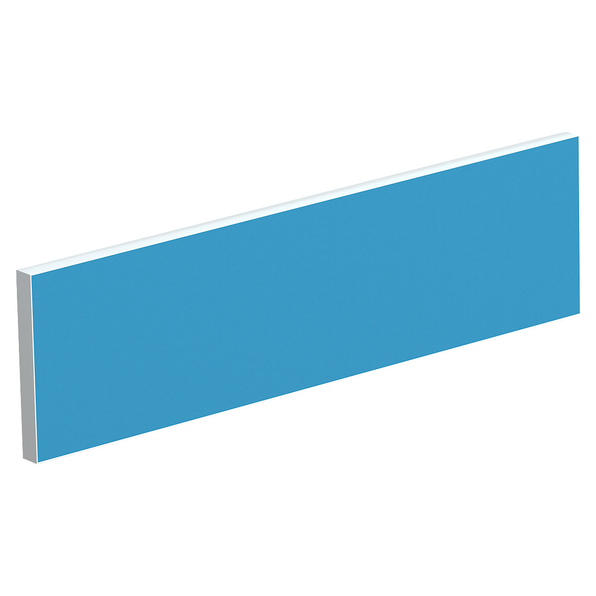 Tischtrennwand für Teamschreibtische, Breite 1600 mm, Bezug blau
