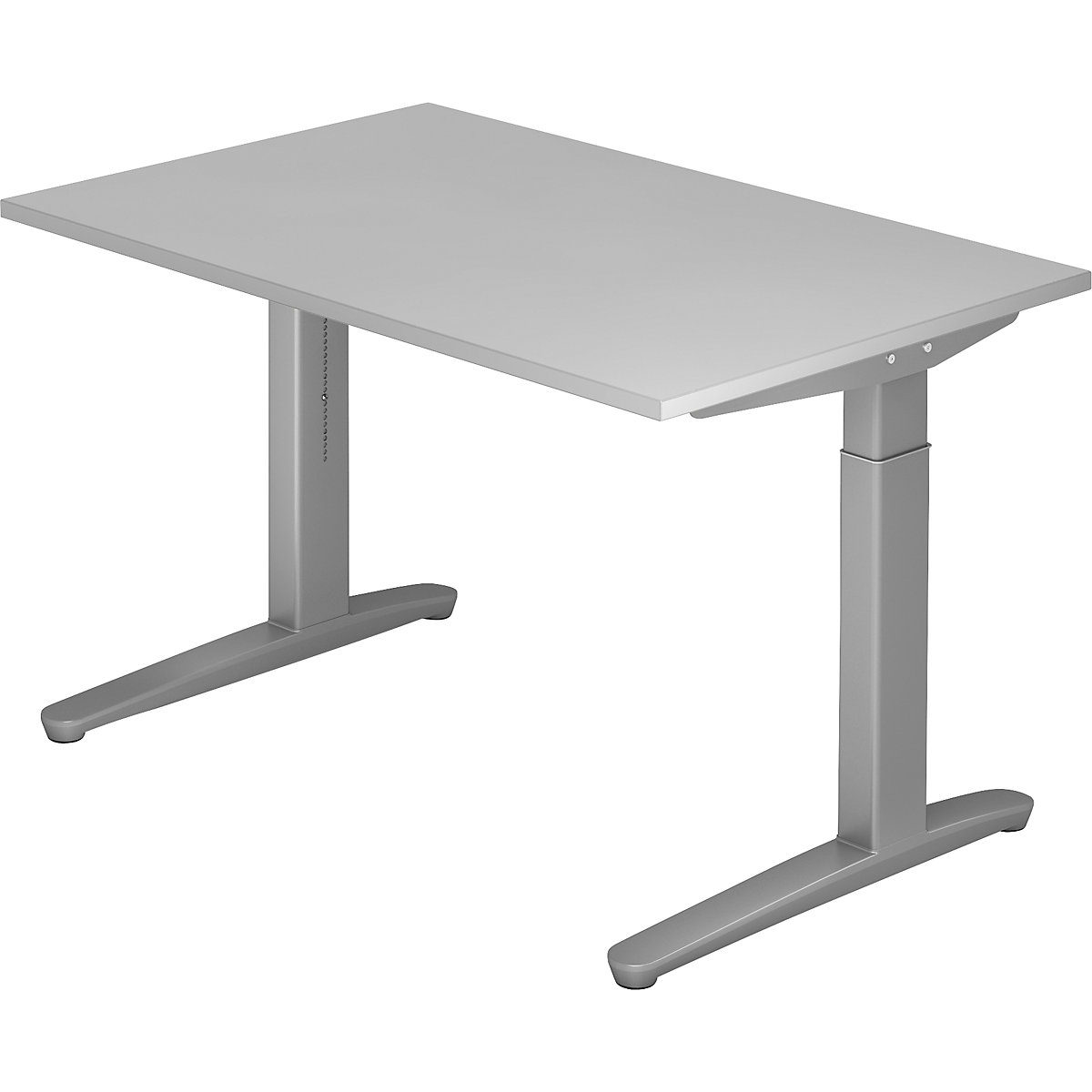 Schreibtisch mit C-Fußgestell ANNY eurokraft pro, höhenverstellbar 650 – 850 mm, Breite 1200 mm, lichtgrau-7