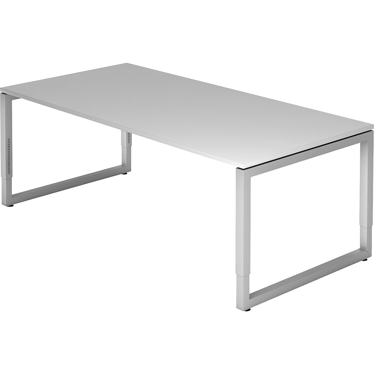 Schreibtisch mit Gestell aus Vierkant-Stahlrohr ANNY eurokraft pro, BxT 2000 x 1000 mm, lichtgrau-8