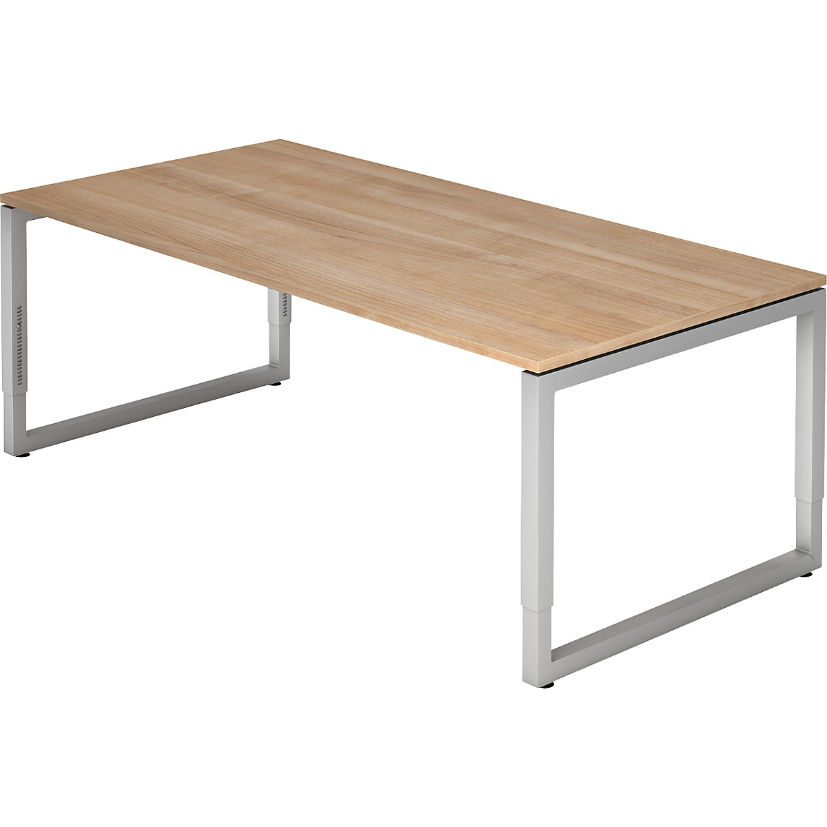 Schreibtisch mit Gestell aus Vierkant-Stahlrohr ANNY eurokraft pro, BxT 2000 x 1000 mm, Dekor Nussbaum-7