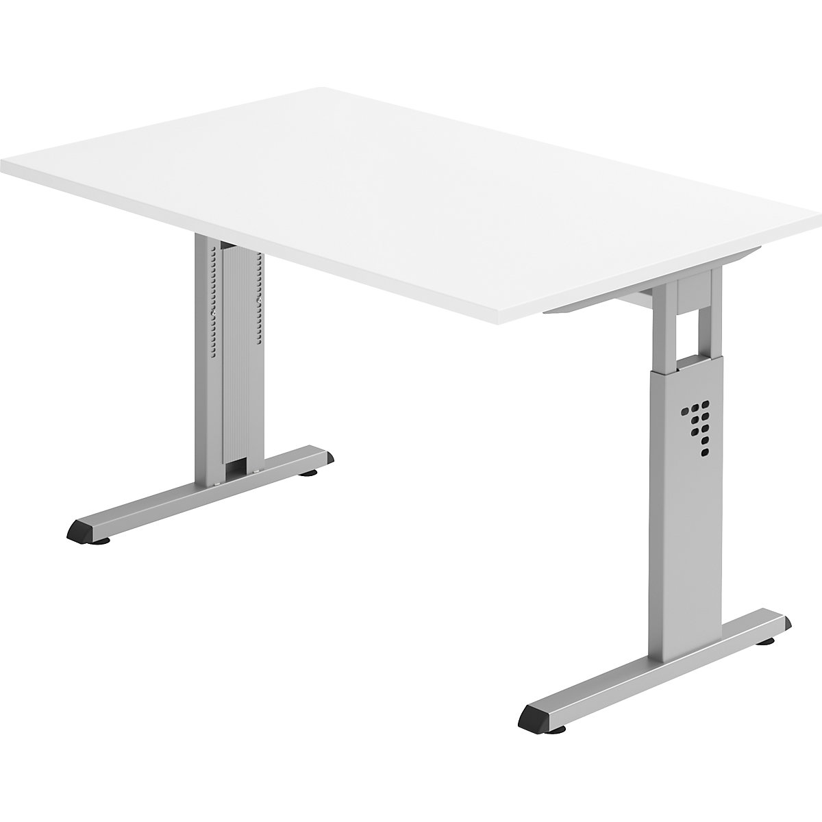 Schreibtisch mit C-Fußgestell FINO, höhenverstellbar 680 – 760 mm, BxT 1200 x 800 mm, weiß-8