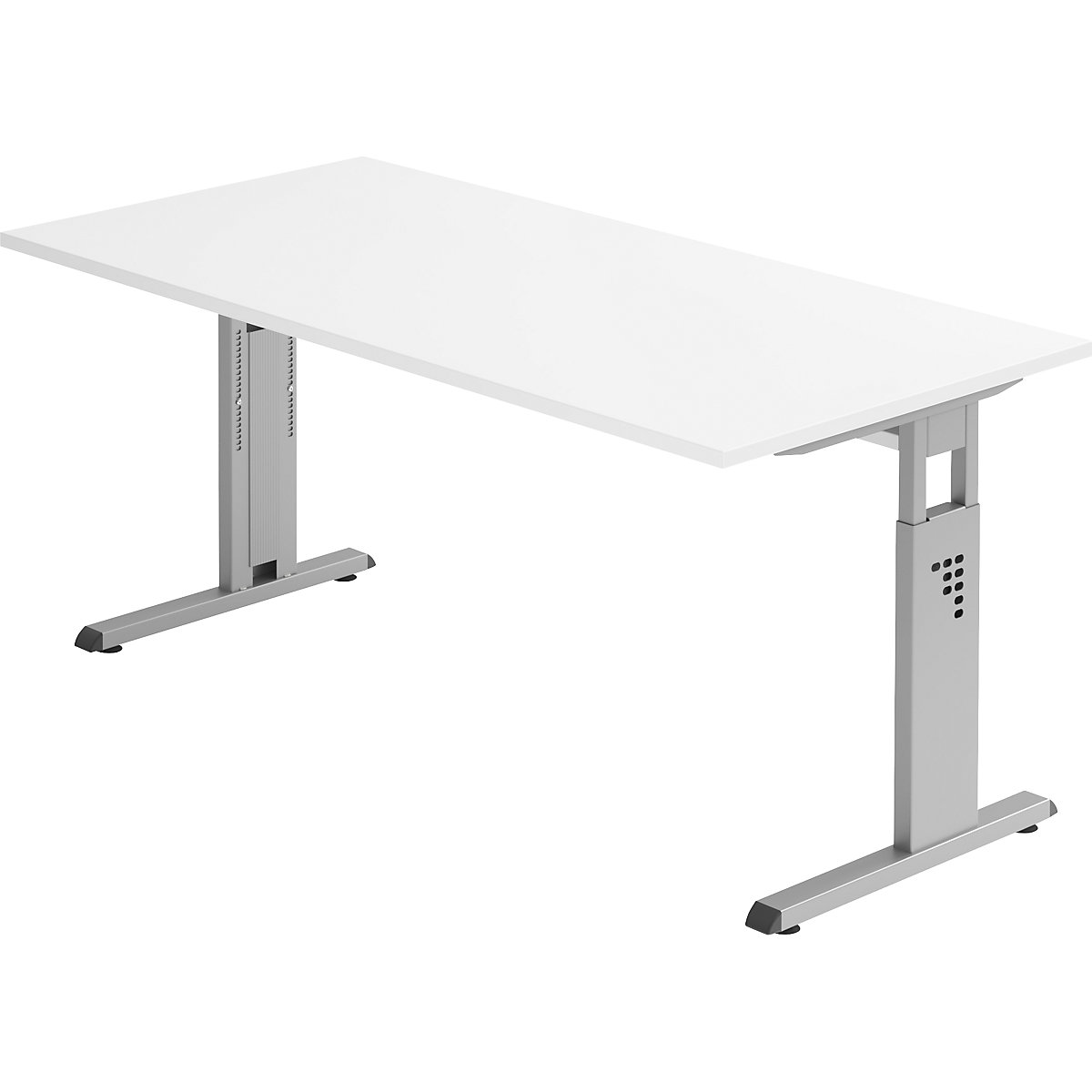 Schreibtisch mit C-Fußgestell FINO, höhenverstellbar 680 – 760 mm, BxT 1600 x 800 mm, weiß-7