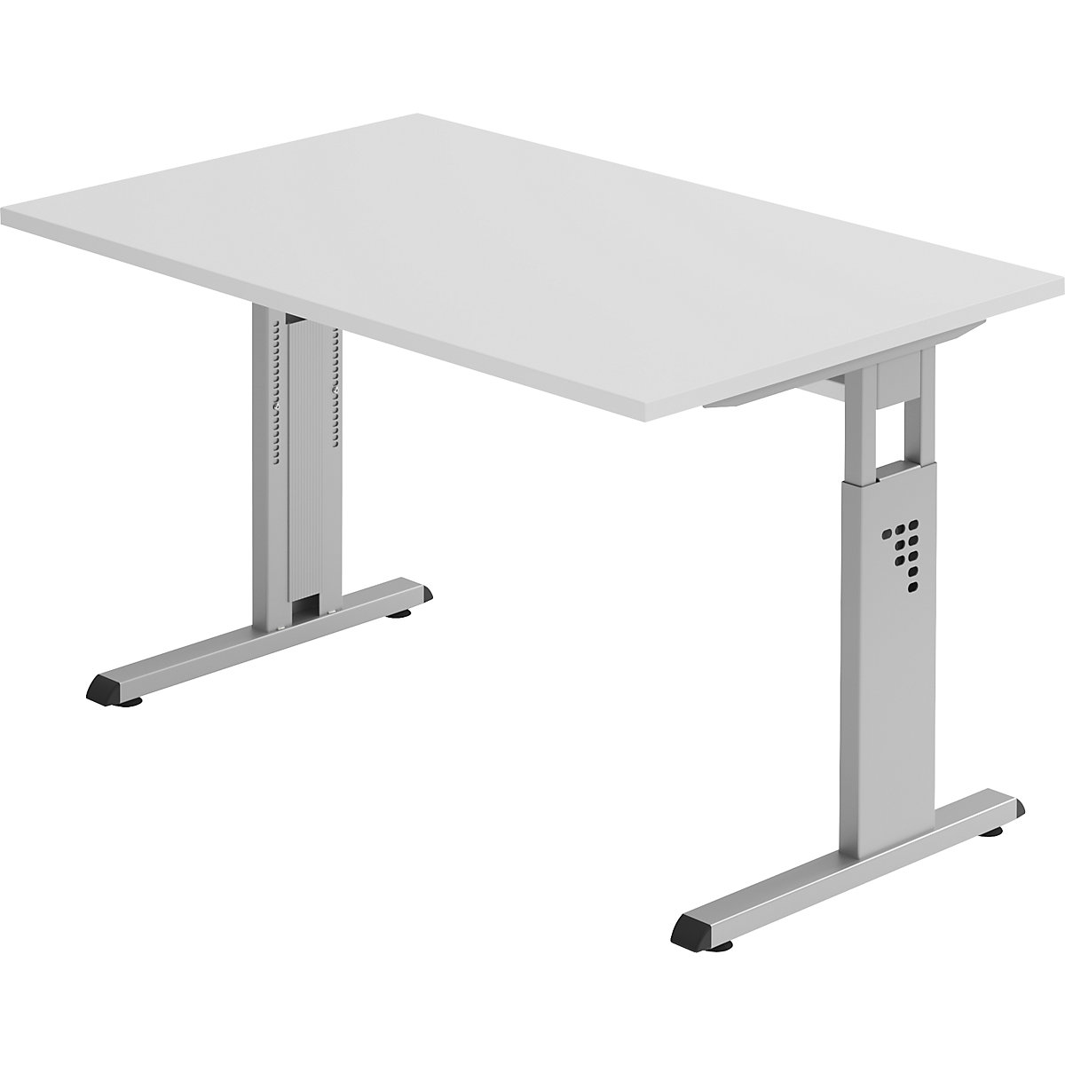 Schreibtisch mit C-Fußgestell FINO, höhenverstellbar 680 – 760 mm, BxT 1200 x 800 mm, lichtgrau-7
