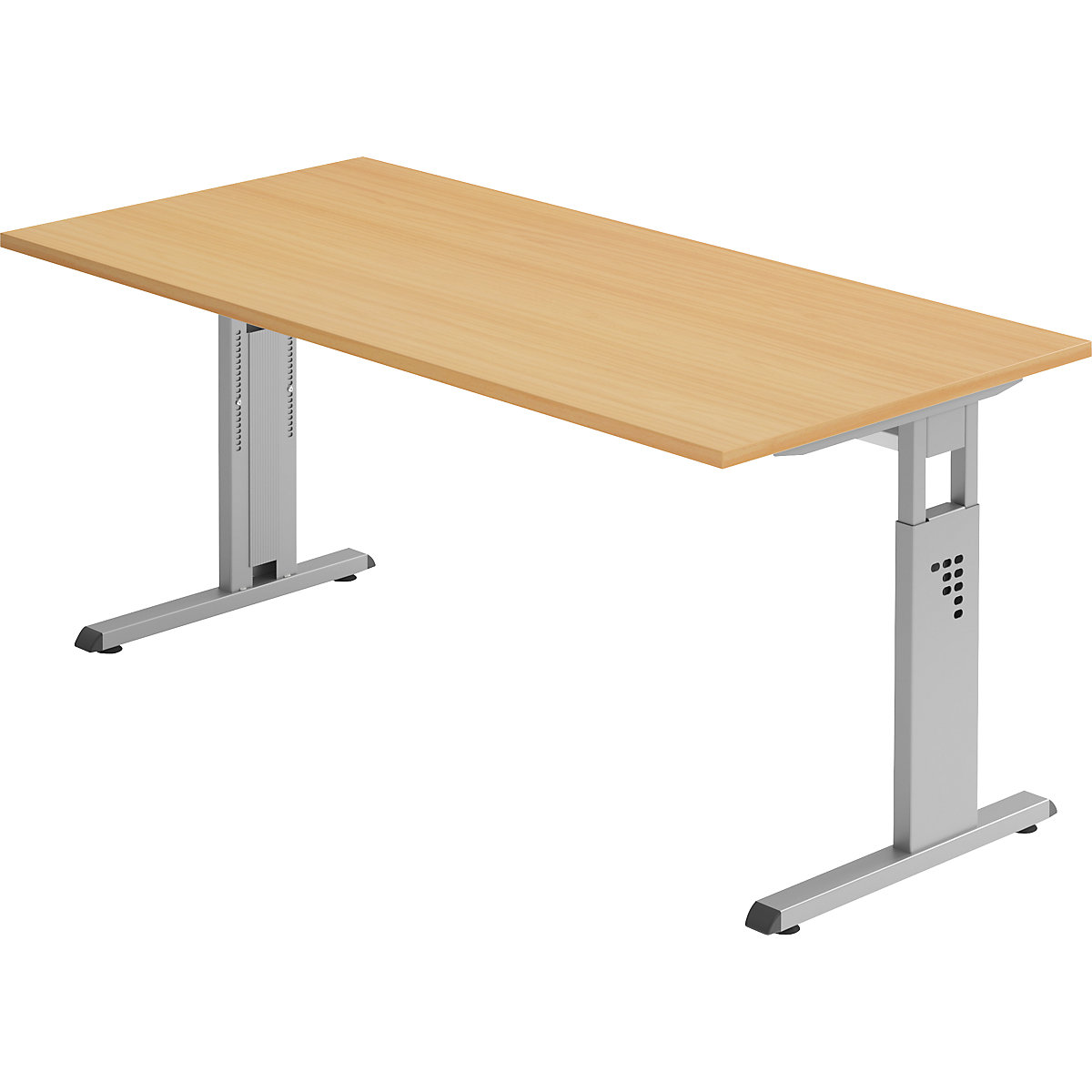 Schreibtisch mit C-Fußgestell FINO, höhenverstellbar 680 – 760 mm, BxT 1600 x 800 mm, Buche-Dekor-8
