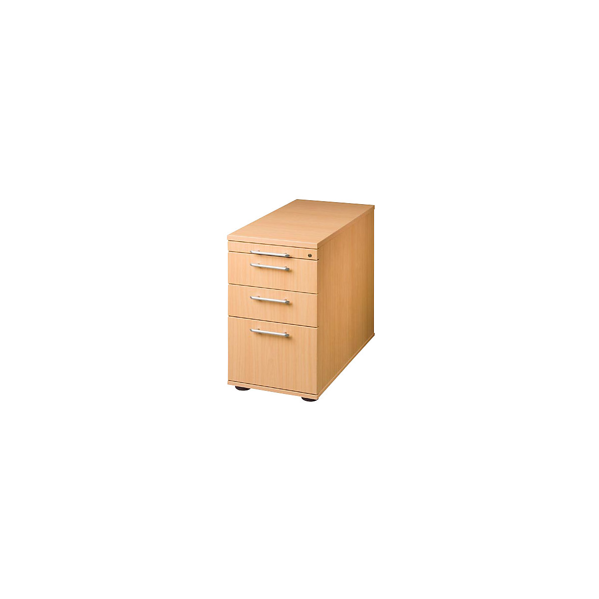 Standcontainer, höhenverstellbar, 1 Utensilienschub, 2 Schubladen, 1 Hängeregistratur, Buche-Dekor-8