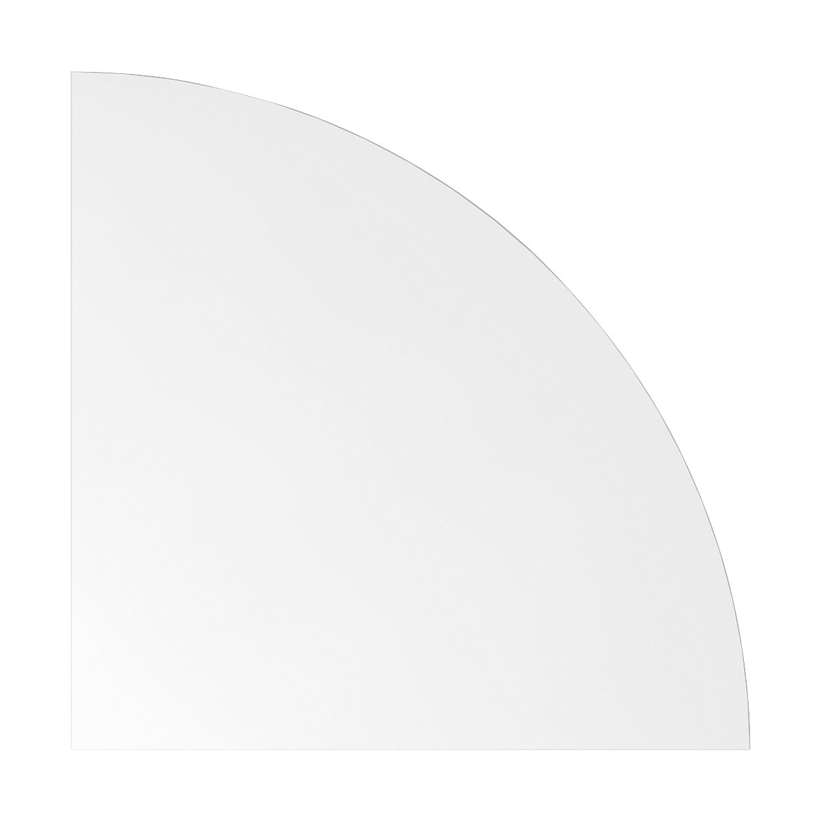 EUROKRAFTpro RENATUS Verkettungsplatte, 90° Viertelkreis, BxT 800 x 800 mm, weiß