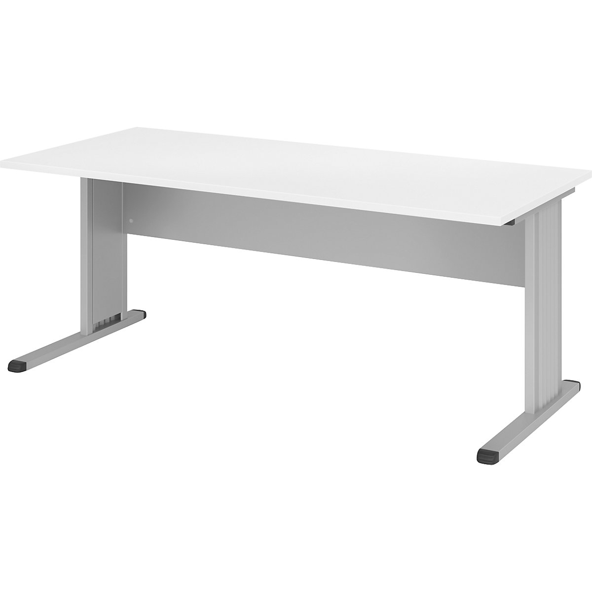VERA-ZWO Schreibtisch mit C-Fuß-Gestell, Breite 1800 mm, weiß
