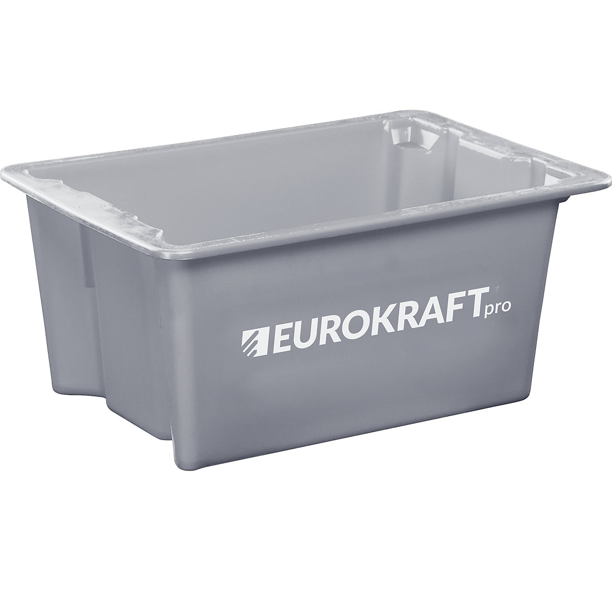 EUROKRAFTpro – Bac gerbable emboîtable en polypropylène qualité alimentaire, capacité 6 litres, lot de 4, parois et fond pleins, gris