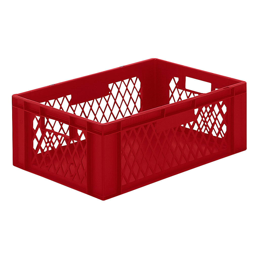 Lot De 6 Bacs Gerbables Europe 600x400x150 Mm - Bleu - À Parois Ajourées - Pour Stockage Alimentaire