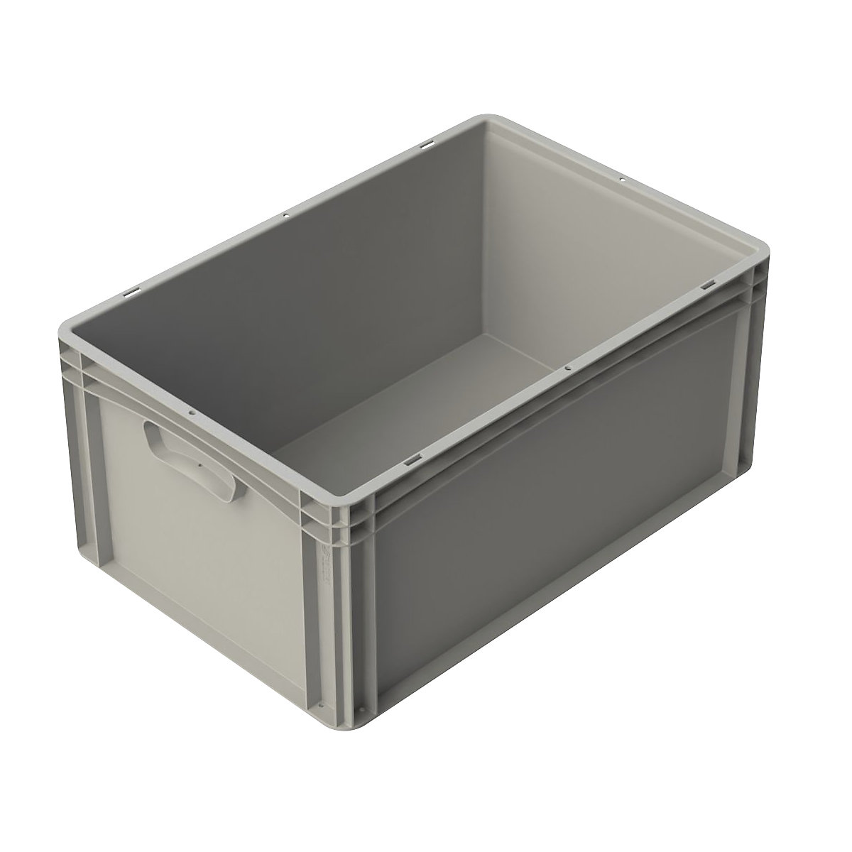 Boîte rigide, grise, L x l x h 600 x 400 x 270 mm, poignées fermées, lot de 5-2