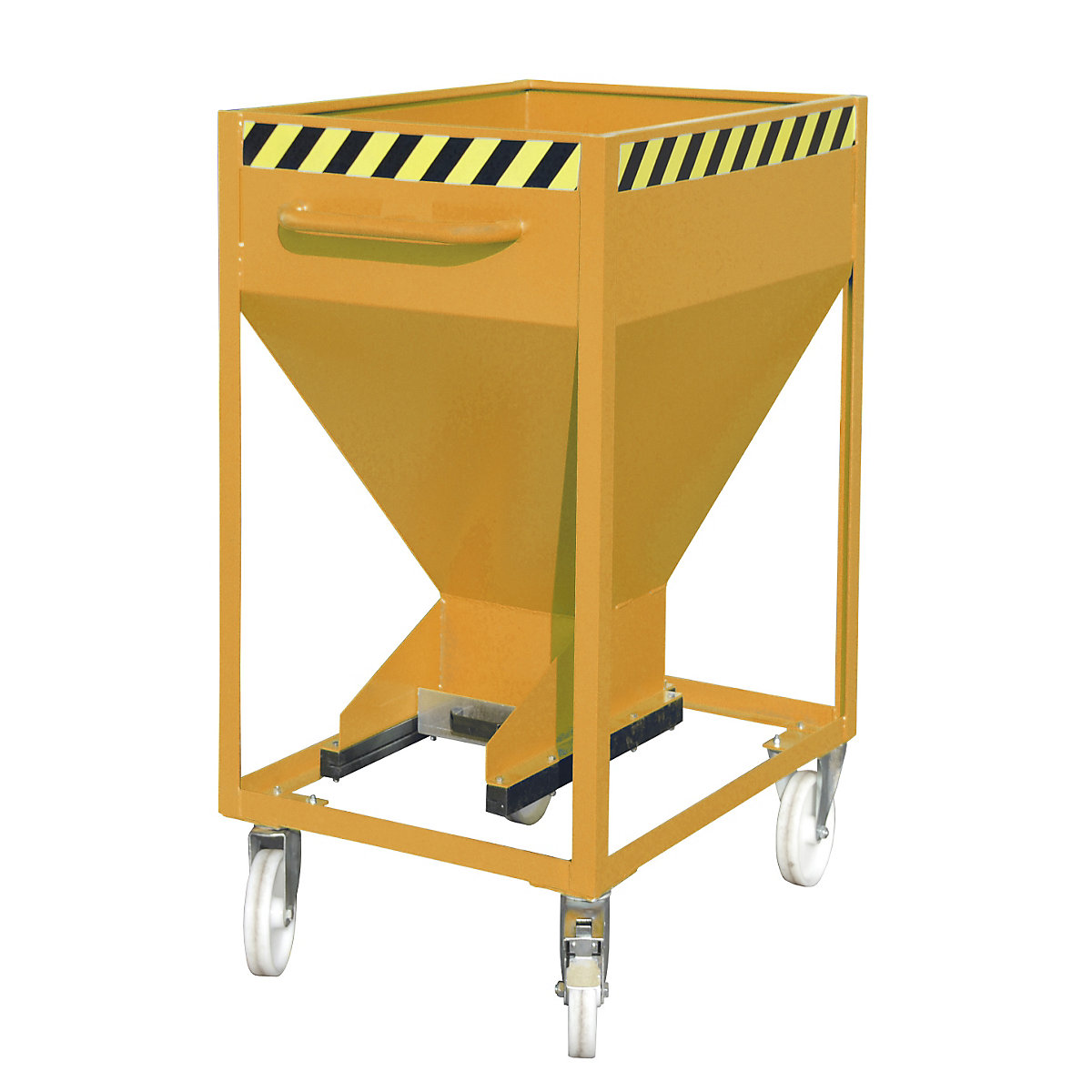 Conteneur-silo en forme d'entonnoir – eurokraft pro, mobile, volume 0,6 m³, orange jaune-5