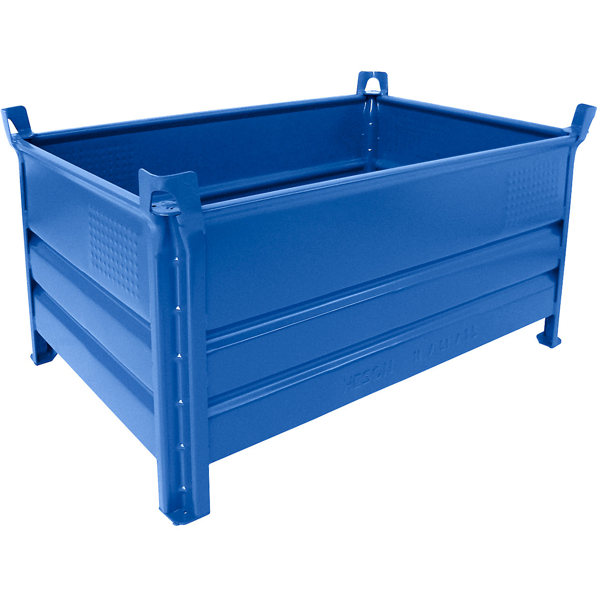 Caisse-palette à parois pleines – Heson, l x L 800 x 1200 mm, charge max. 2000 kg, bleu, 1 pièce et +-5