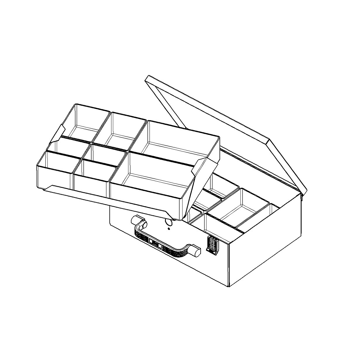 Bloc de rangement avec mallettes de rangement – eurokraft pro (Illustration du produit 3)-2