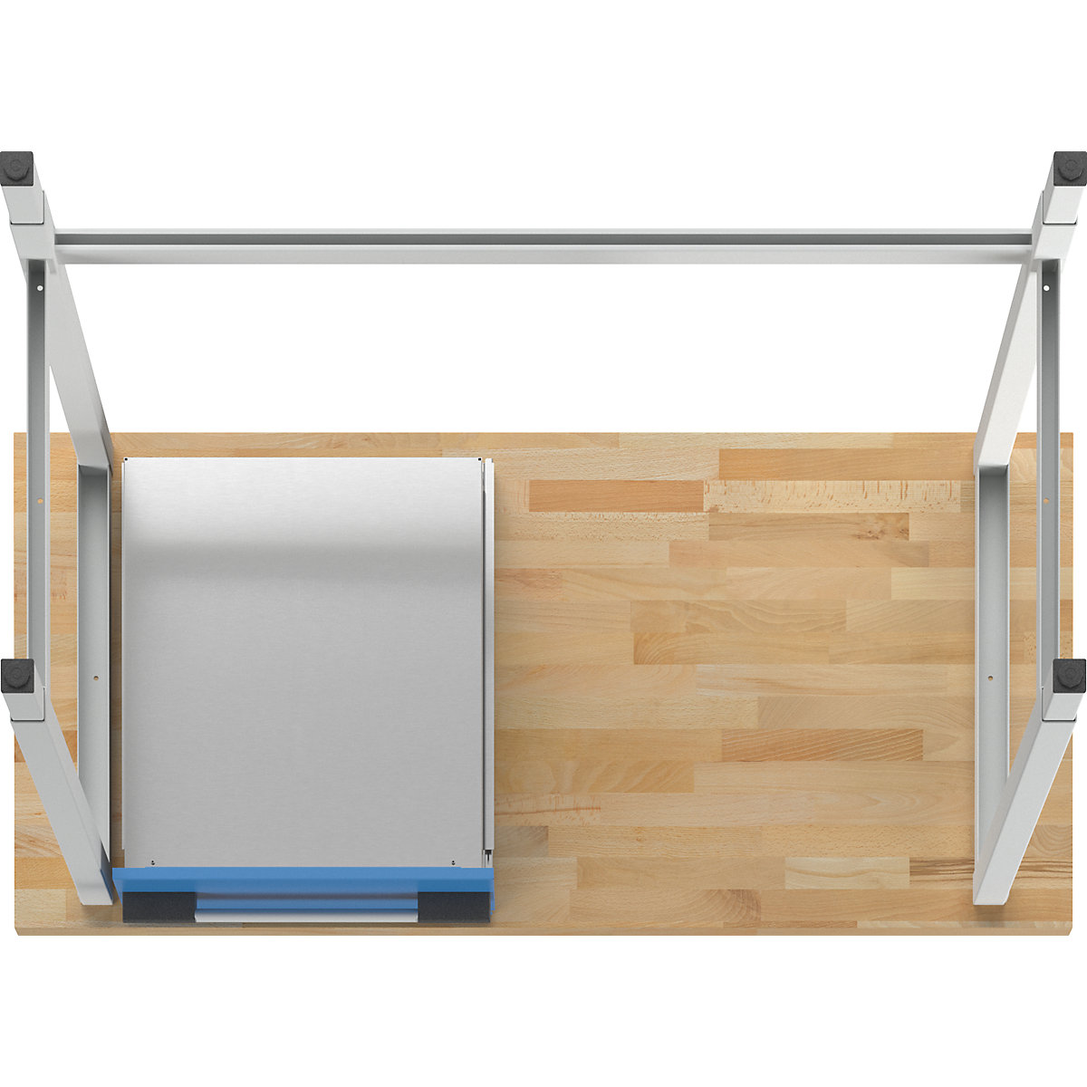 Bancada de trabalho ajustável em altura, estrutura modular – eurokraft pro (Imagem do produto 7)-6