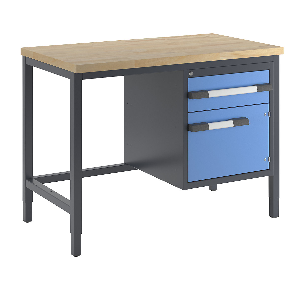 Bancada de trabalho ajustável em altura, estrutura modular – eurokraft pro