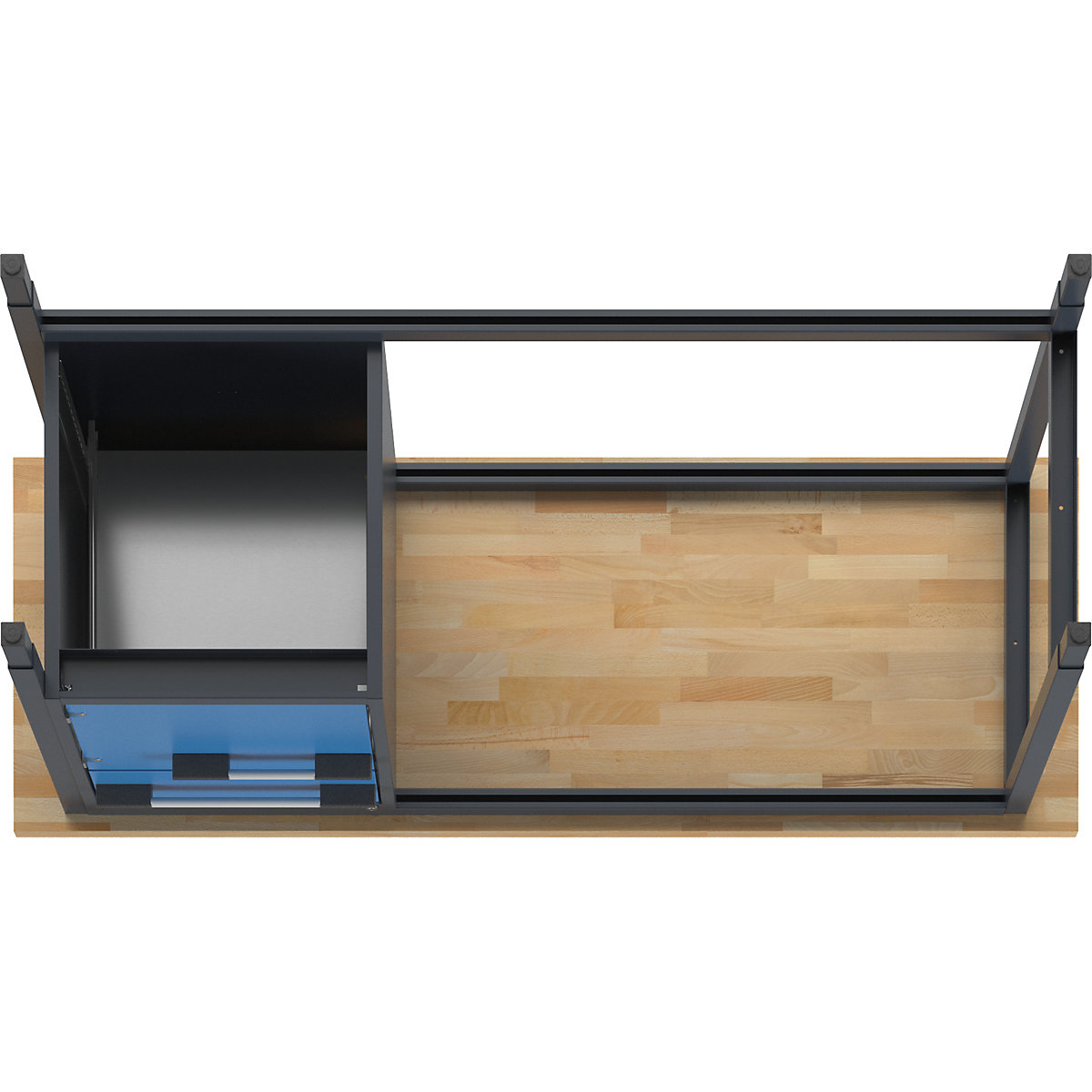 Bancada de trabalho ajustável em altura, estrutura modular – eurokraft pro (Imagem do produto 7)-6