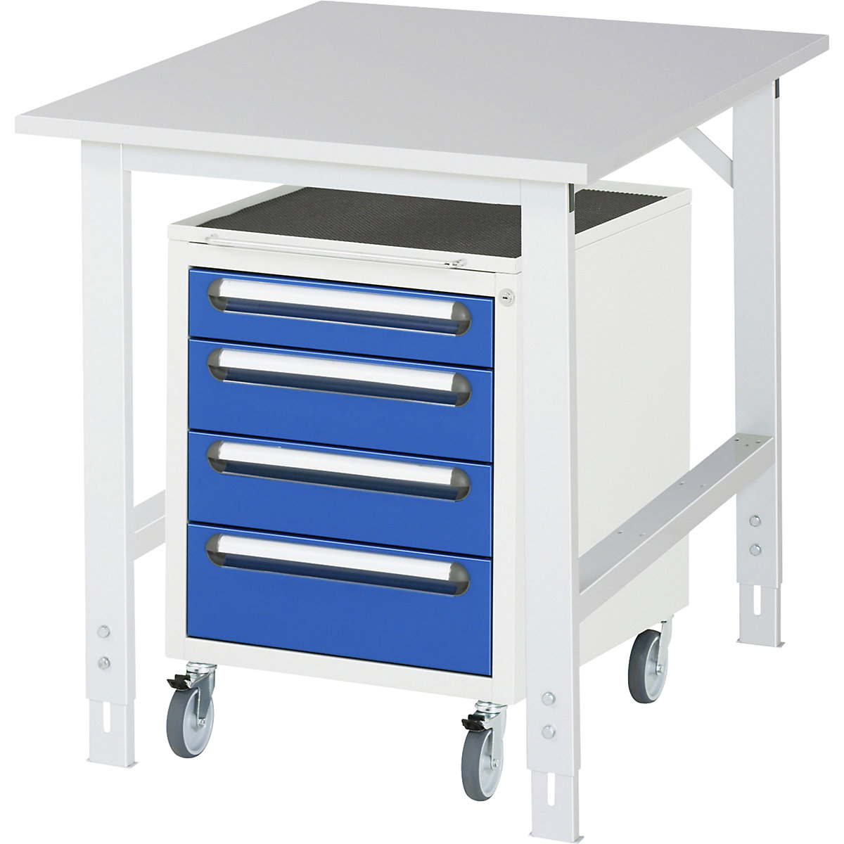 Mesa de trabalho com armário de gavetas