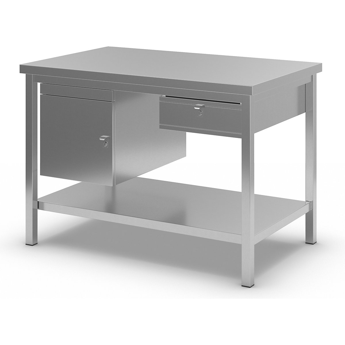 Mesa de trabalho em aço inoxidável – eurokraft basic (Imagem do produto 3)-2