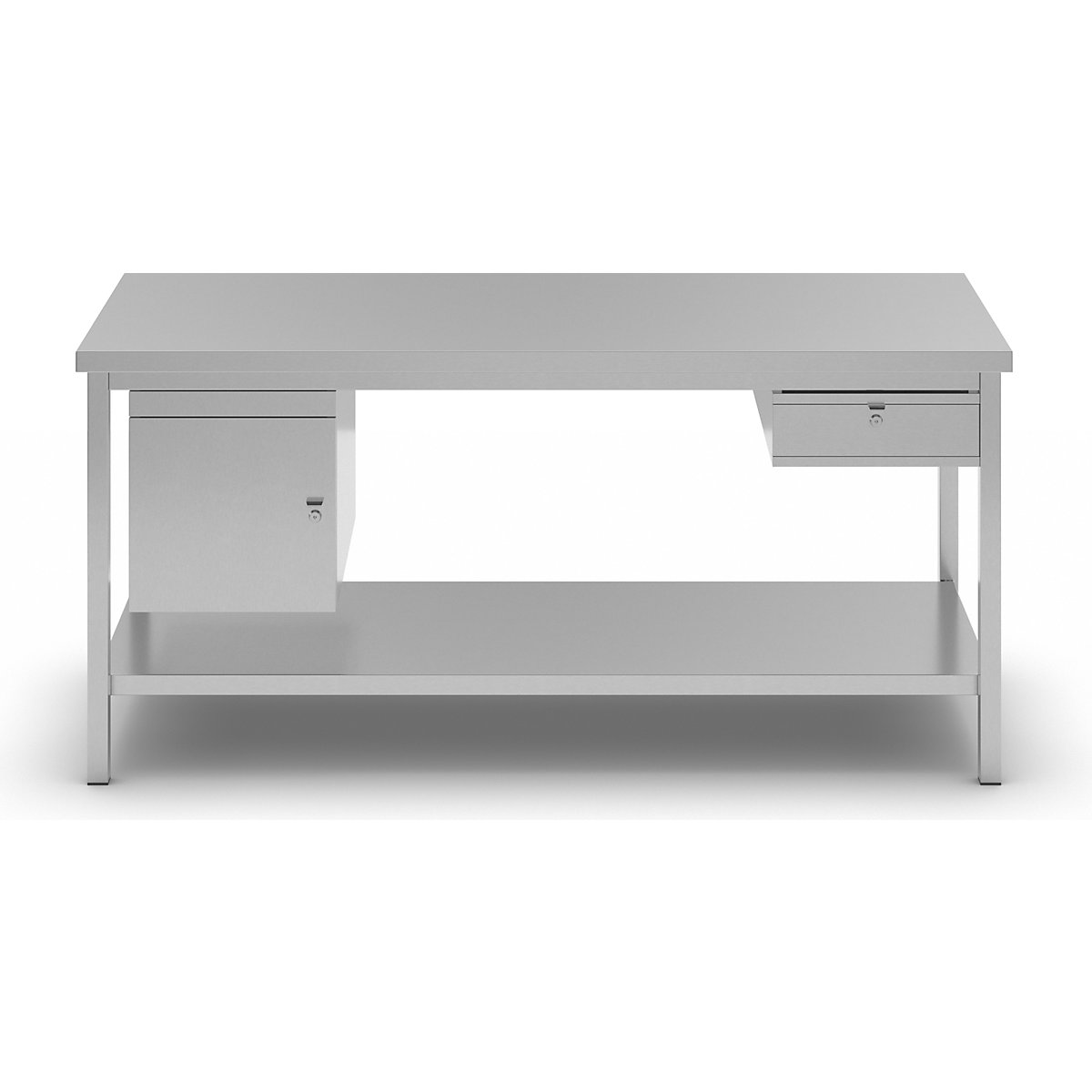 Mesa de trabalho em aço inoxidável – eurokraft basic (Imagem do produto 2)-1