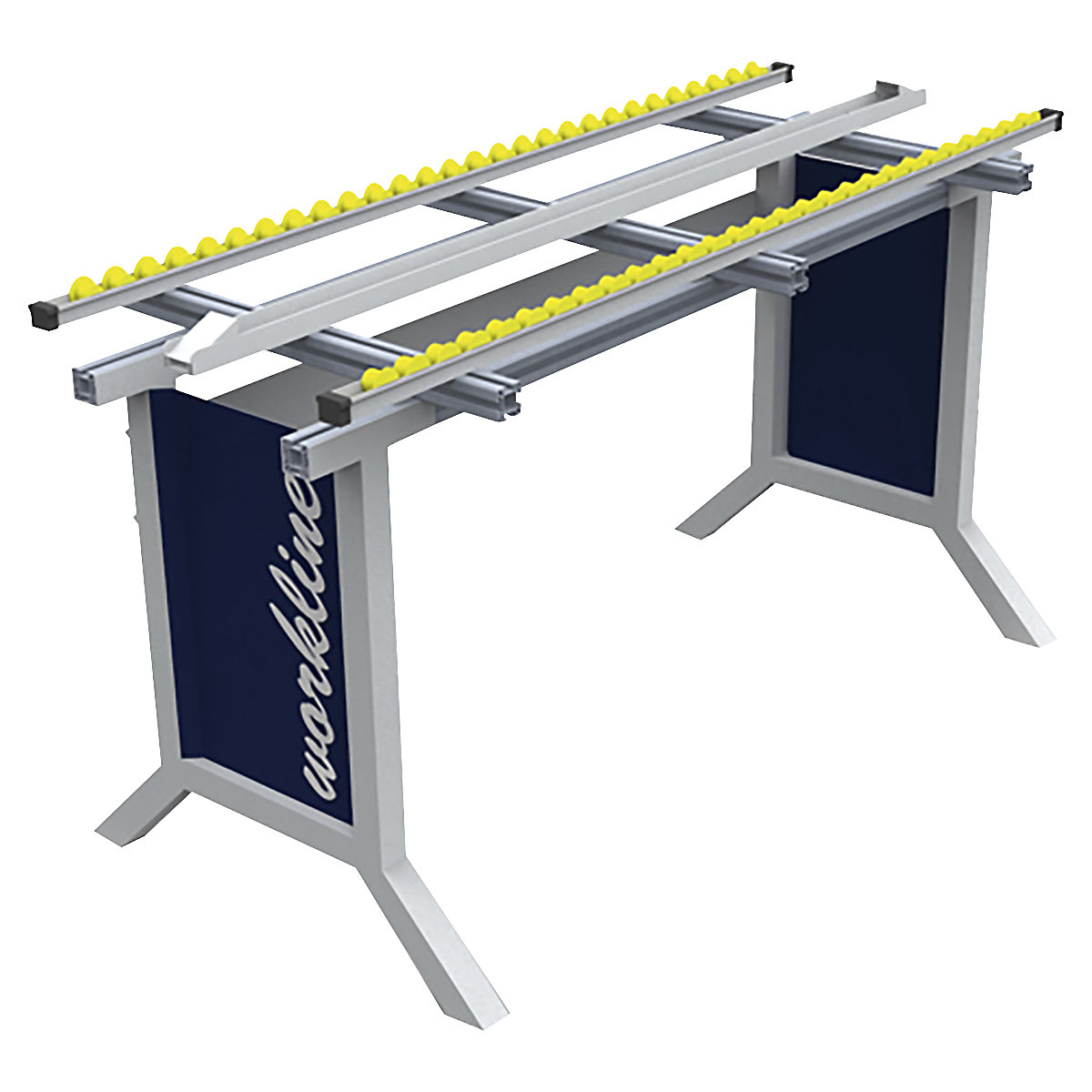 Mesa de trabalho com esteira de rodízios workline - bedrunka hirth