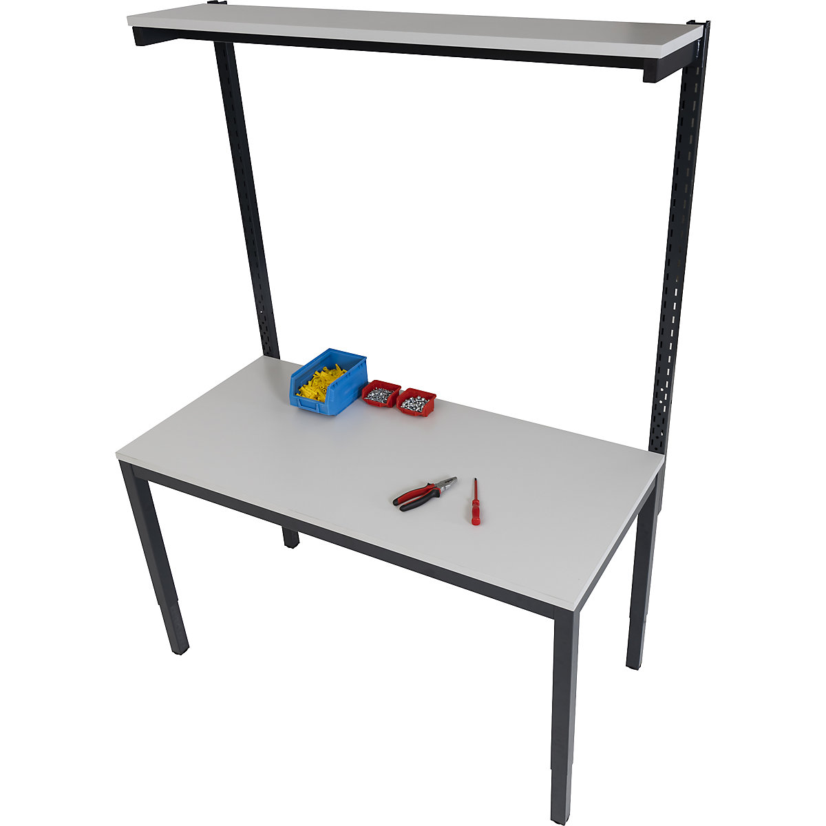 Mesa de trabalho regulável em altura com placa de andares – eurokraft basic (Imagem do produto 2)-1