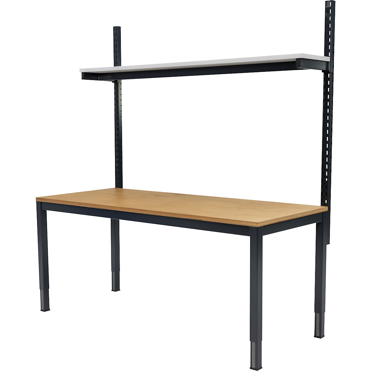 Mesa de trabalho regulável em altura com placa de andares – eurokraft basic (Imagem do produto 2)-1