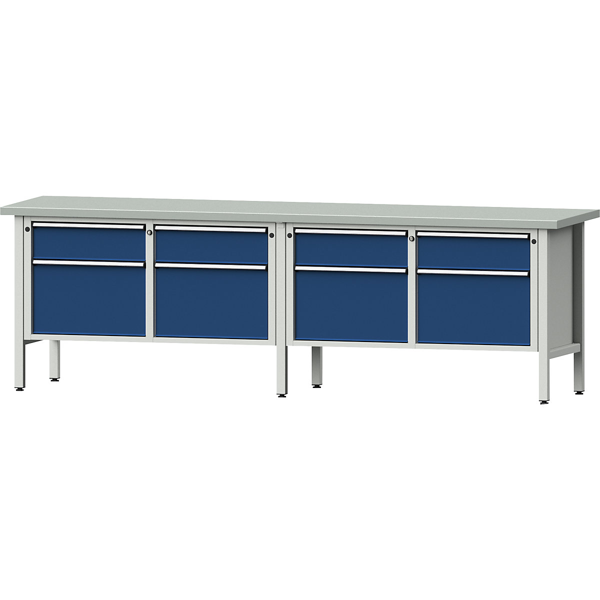 Banco da lavoro con larghezza 2800 mm, struttura modulare – ANKE