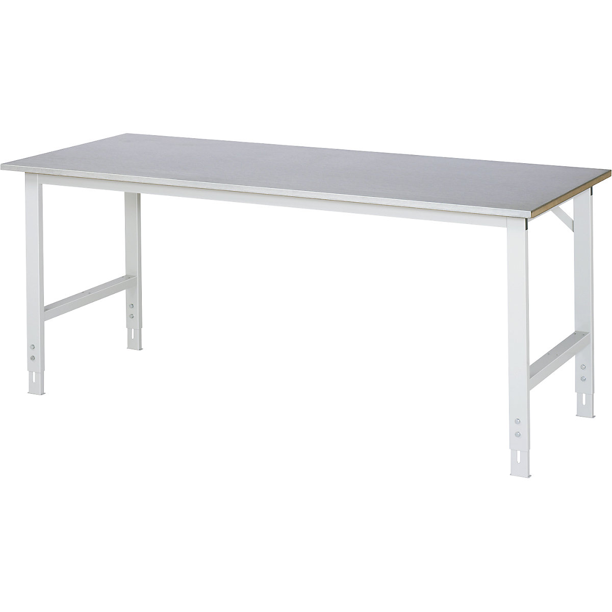 Tavolo da lavoro, regolabile in altezza – RAU, 760 – 1080 mm, piano con rivestimento in lamiera d'acciaio, largh. x prof. 2000 x 800 mm, grigio chiaro-13