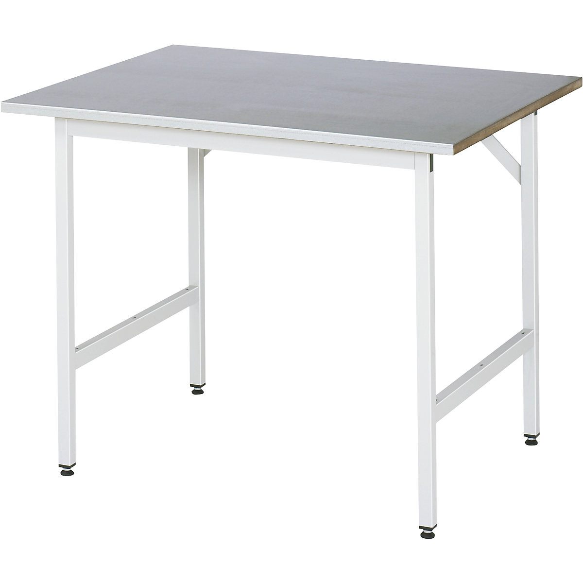 Tavolo da lavoro, regolabile in altezza – RAU, 800 – 850 mm, piano con rivestimento in lamiera d'acciaio, largh. x prof. 1000 x 800 mm, grigio chiaro-11