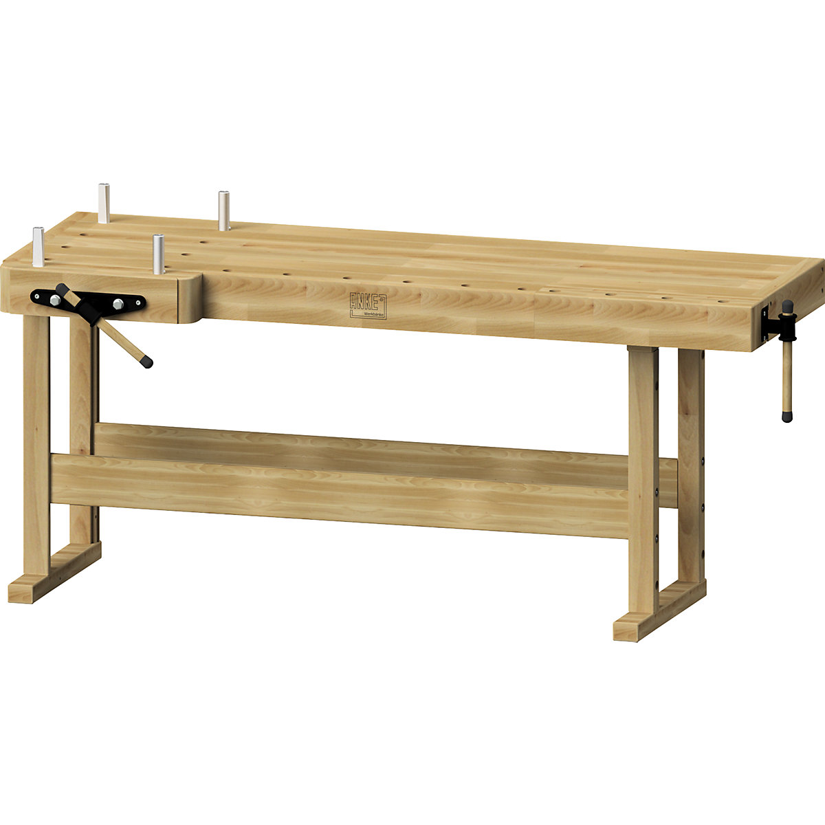 Mesa de Trabajo Madera y Hierro Profesional Taller