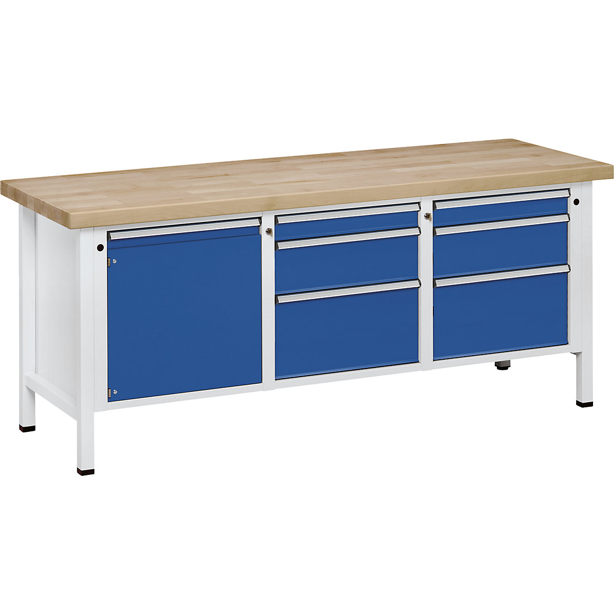 EUROKRAFTpro - Banco de trabajo de altura regulable, bastidor modular: 1 cajón | KAISER KRAFT