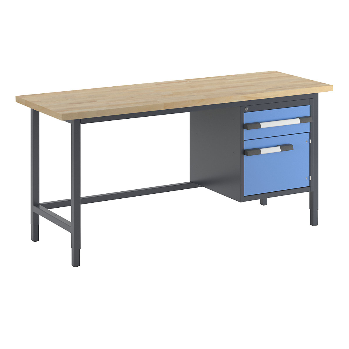 Banco de trabajo de altura regulable, bastidor modular &ndash; eurokraft pro
