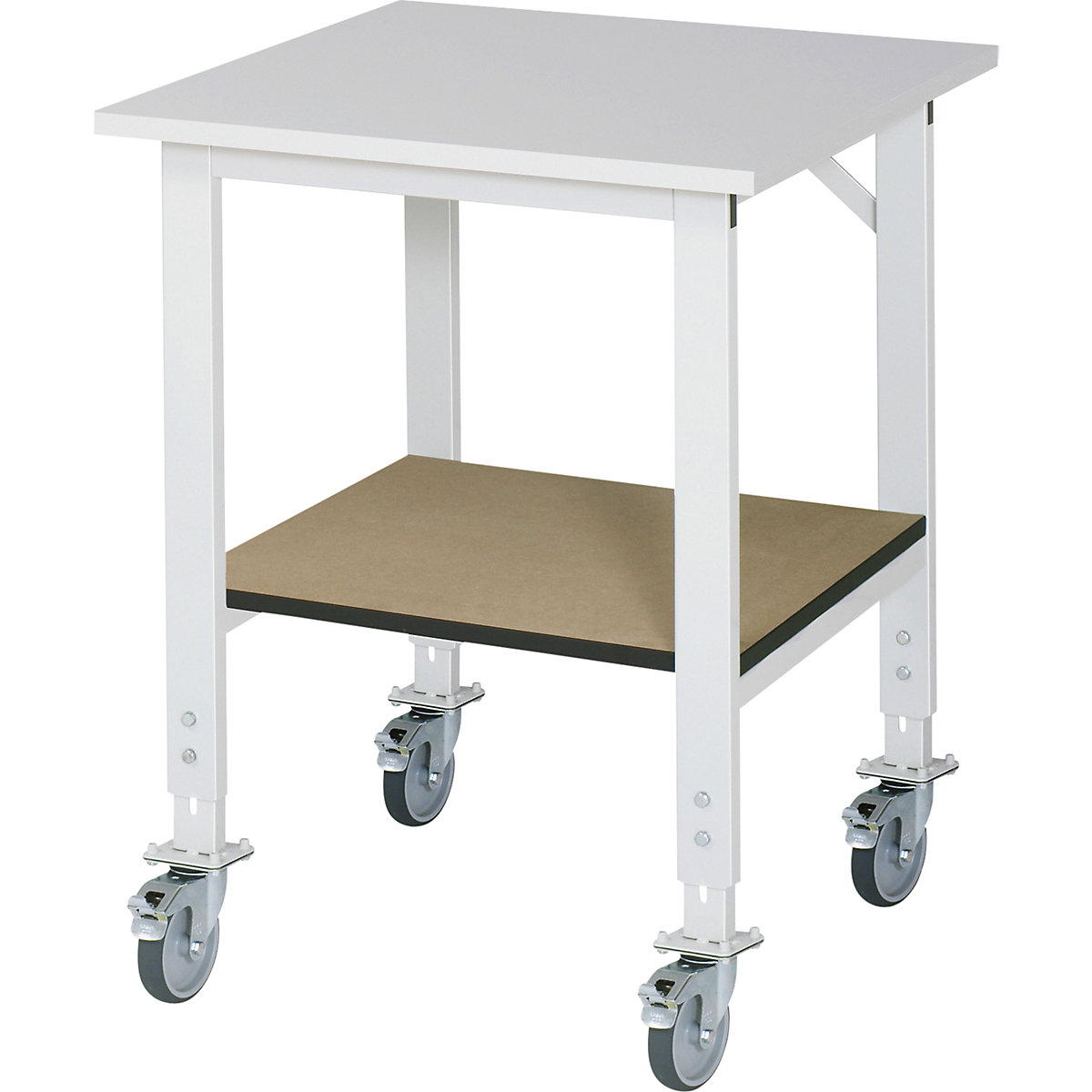 Mesa de trabajo con estante, rodante &ndash; RAU