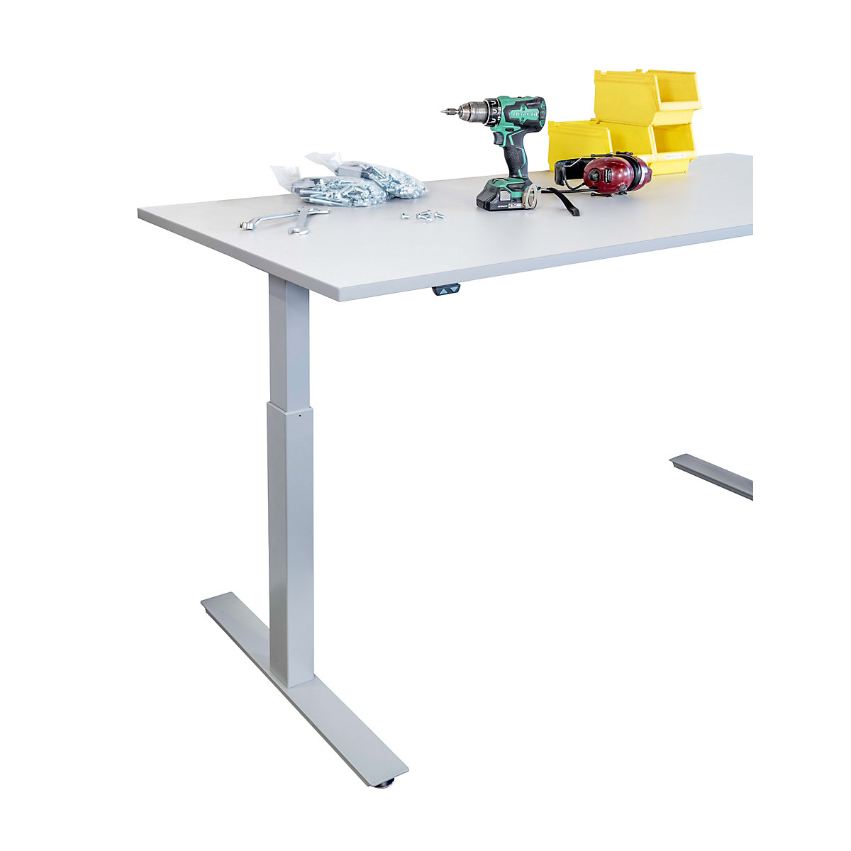 Mesa de trabajo, altura regulable eléctricamente – eurokraft basic (Imagen del producto 5)-4