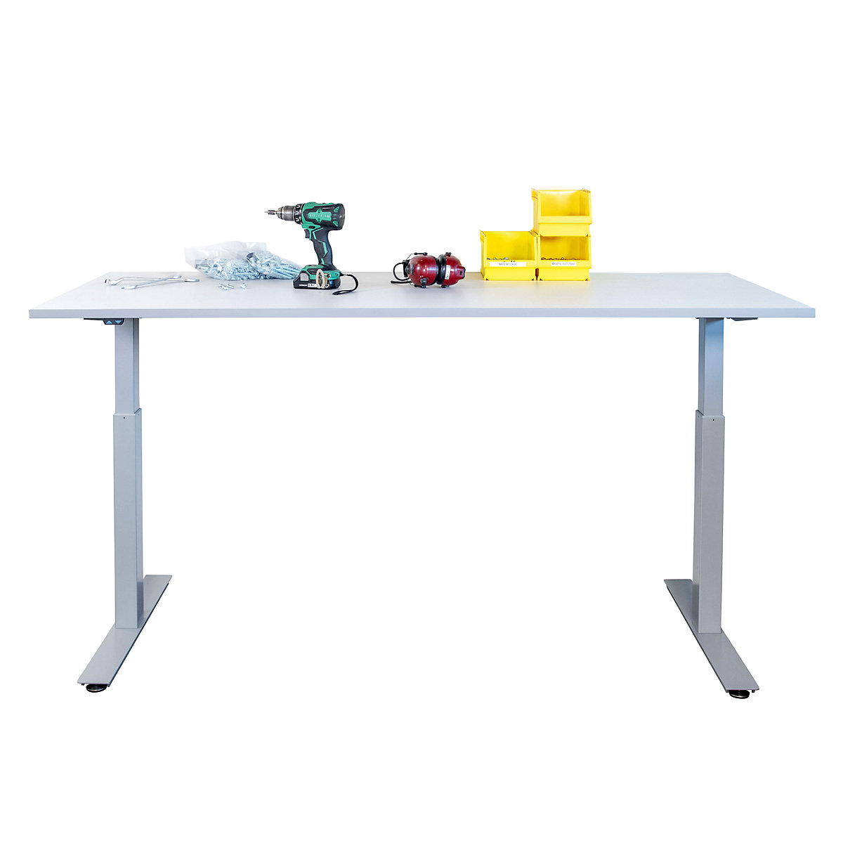 Mesa de trabajo, altura regulable eléctricamente – eurokraft basic (Imagen del producto 6)-5