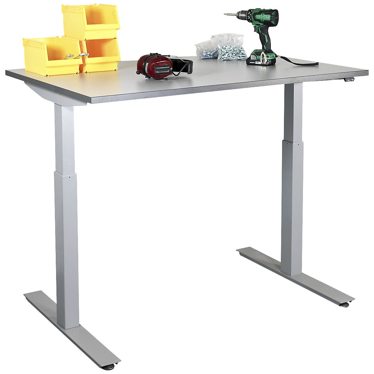Mesa de trabajo, altura regulable eléctricamente – eurokraft basic (Imagen del producto 2)-1
