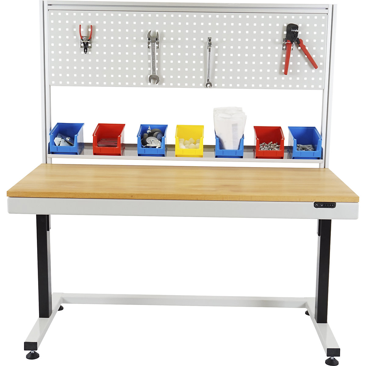 Mesa de trabajo de altura regulable eléctricamente – eurokraft pro (Imagen del producto 13)-12