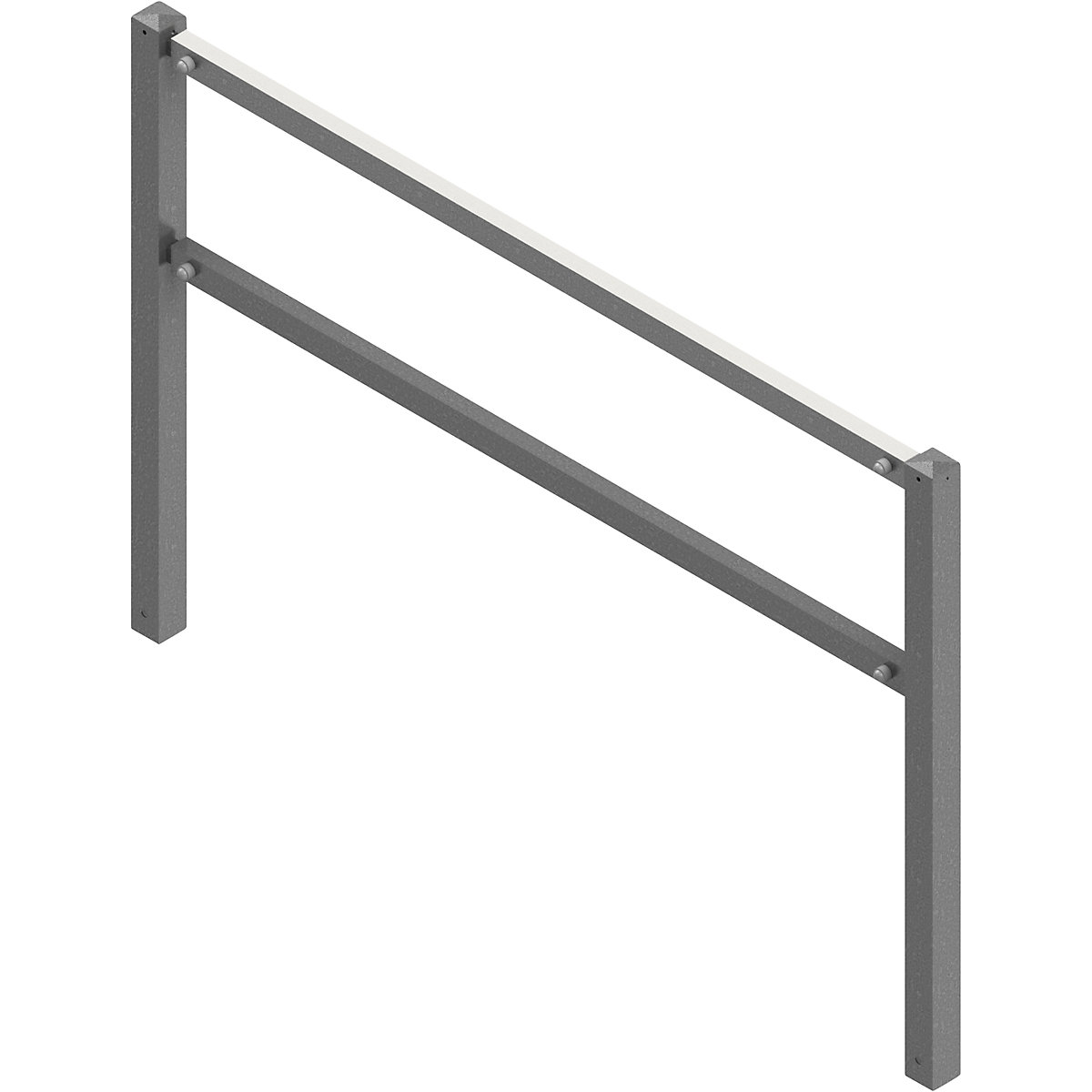 Access barrier, bolt-together, with top rail and knee rail, hot dip galvanised, width 2000 mm-3