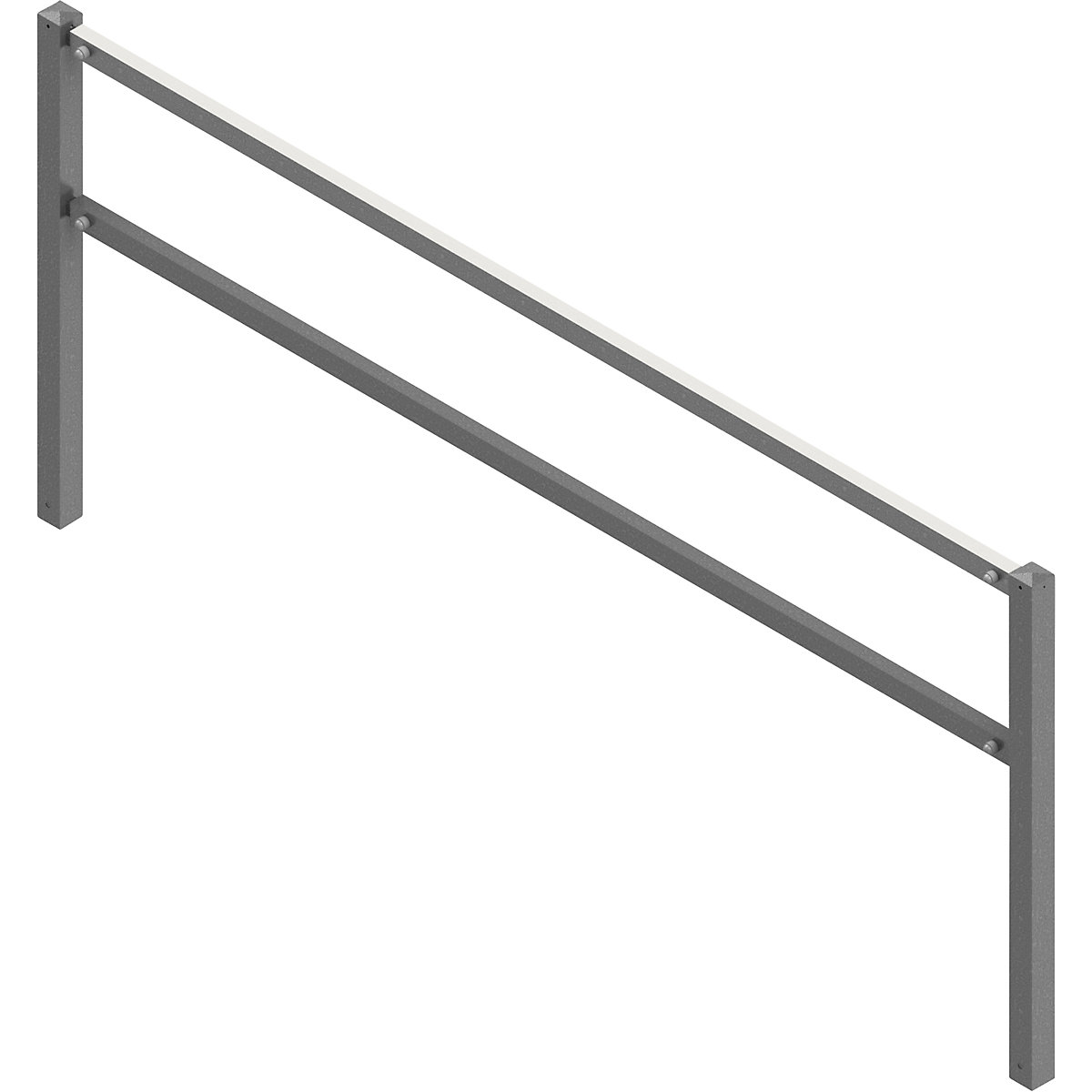 Access barrier, bolt-together, with top rail and knee rail, hot dip galvanised, width 2500 mm-2