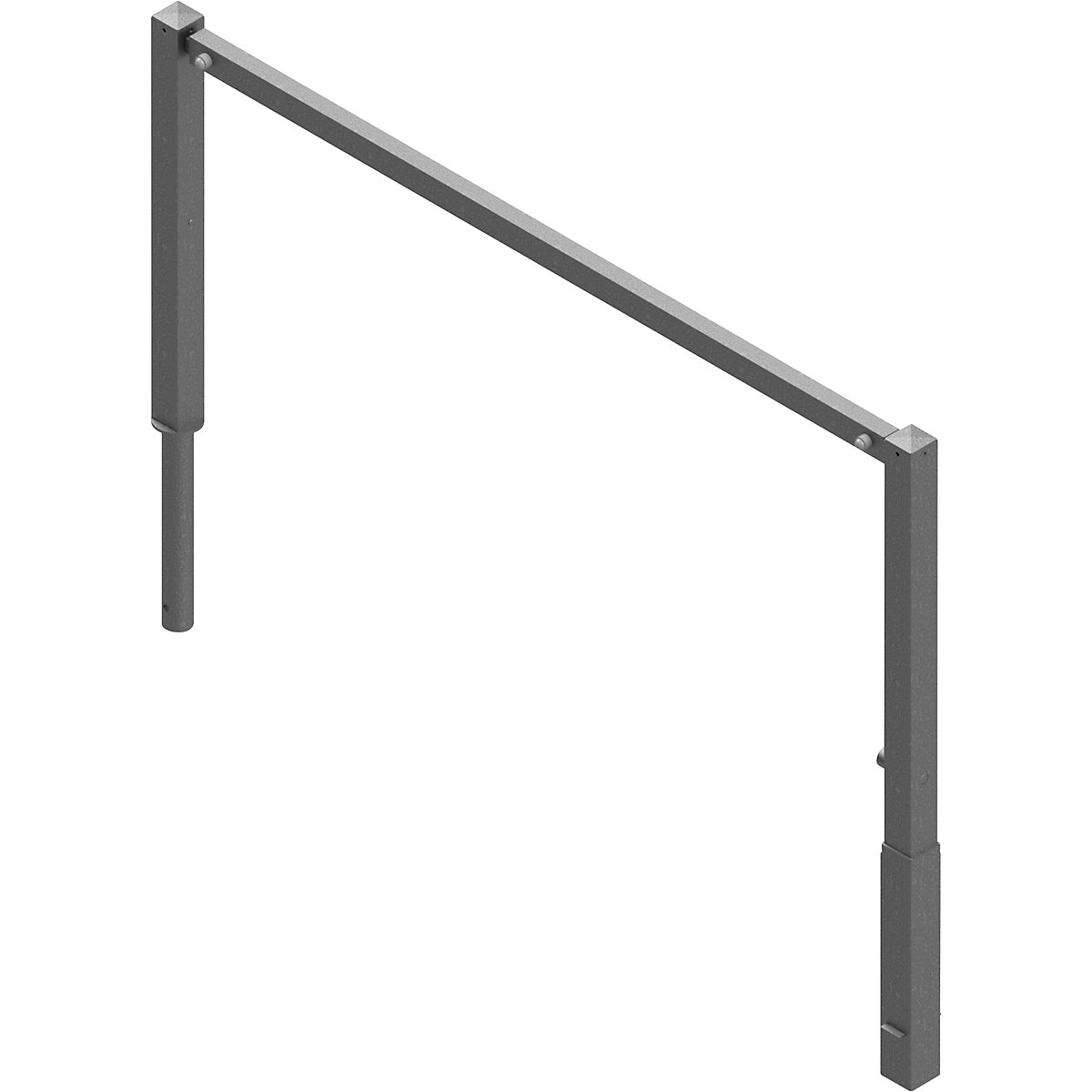 Access barrier, swivelling, with top rail, hot dip galvanised, width 2000 mm-4