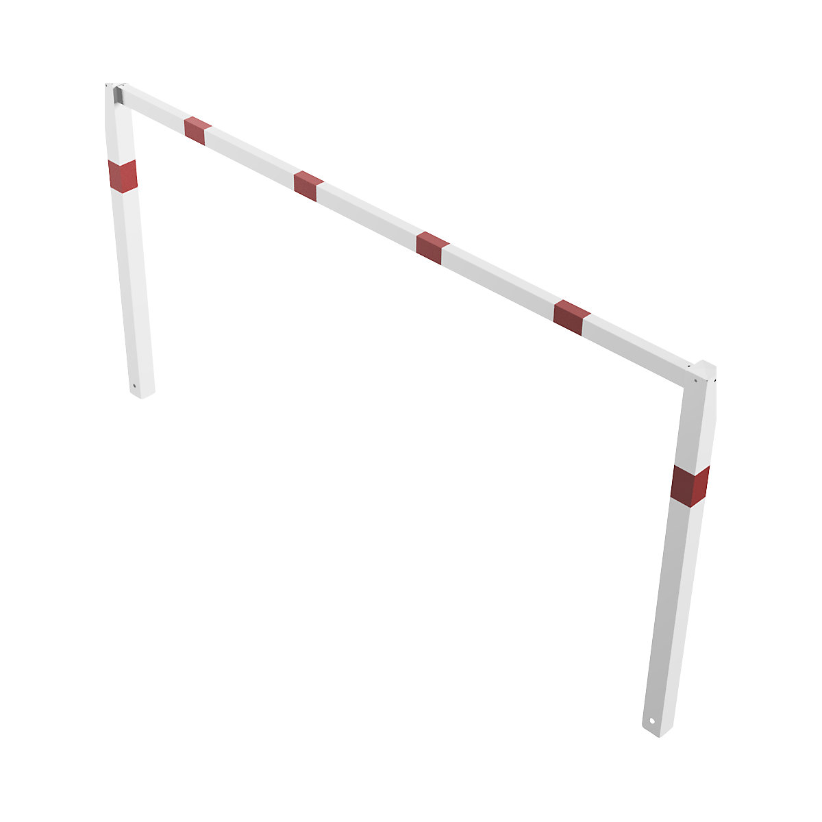 Access barrier, welded, with top rail, white with red reflective stripes, width 2500 mm-3