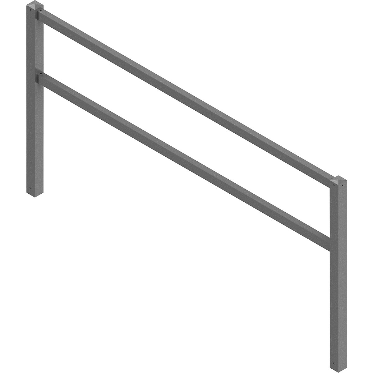 Access barrier, welded, with top rail and knee rail, hot dip galvanised, width 2500 mm-4