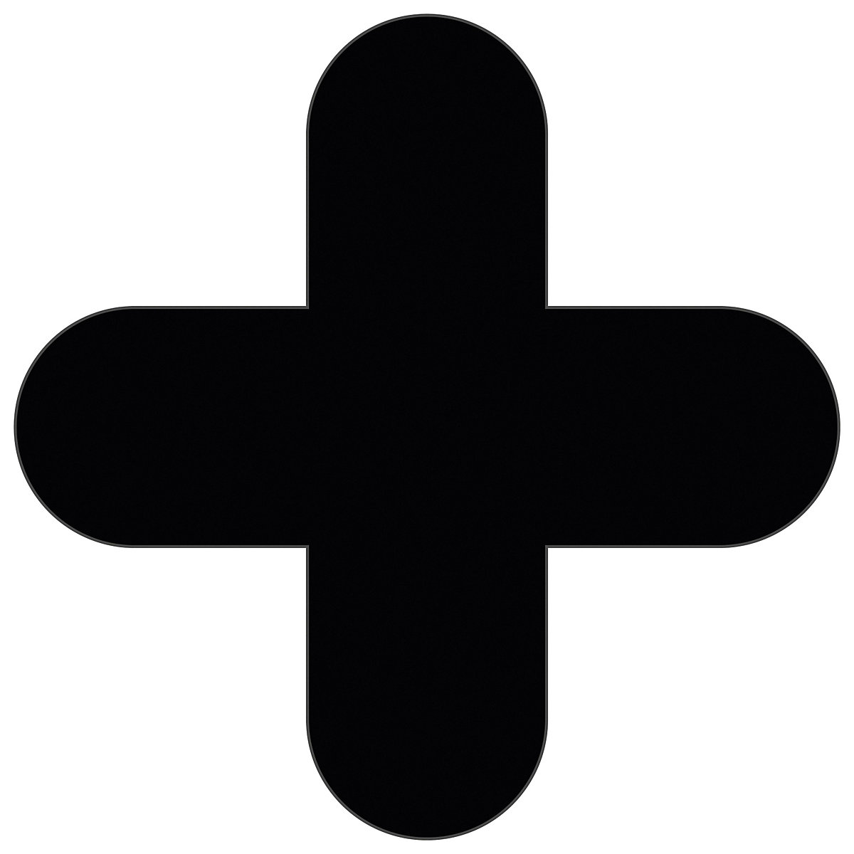 PVC floor markings, cross shape, pack of 10, black-5