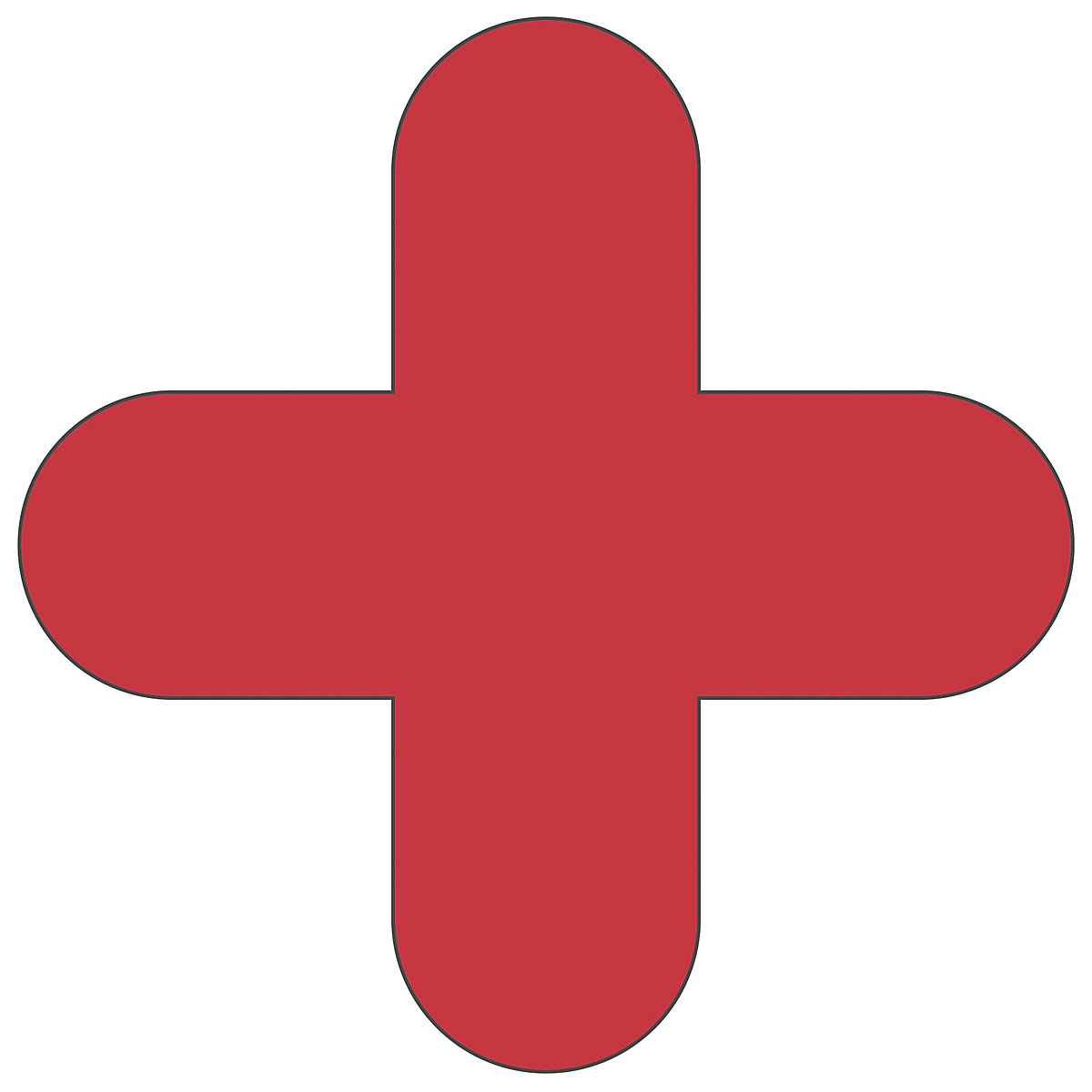 PVC floor markings, cross shape, pack of 10, red-2